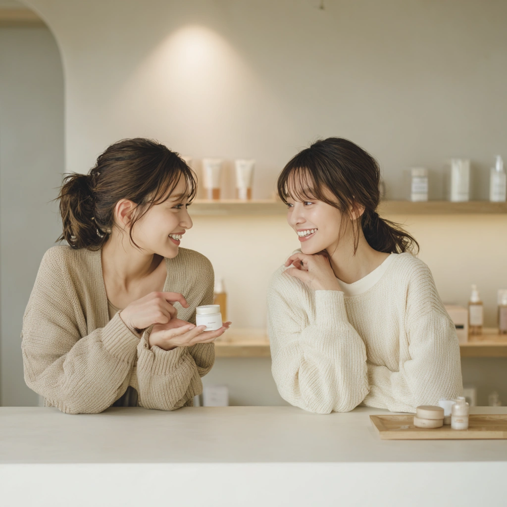 カフェ店員がオーダーを書く笑顔