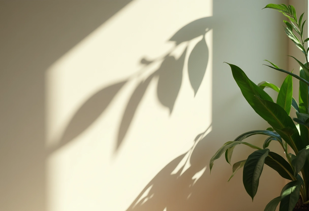 植物の葉を透過する光のパターン