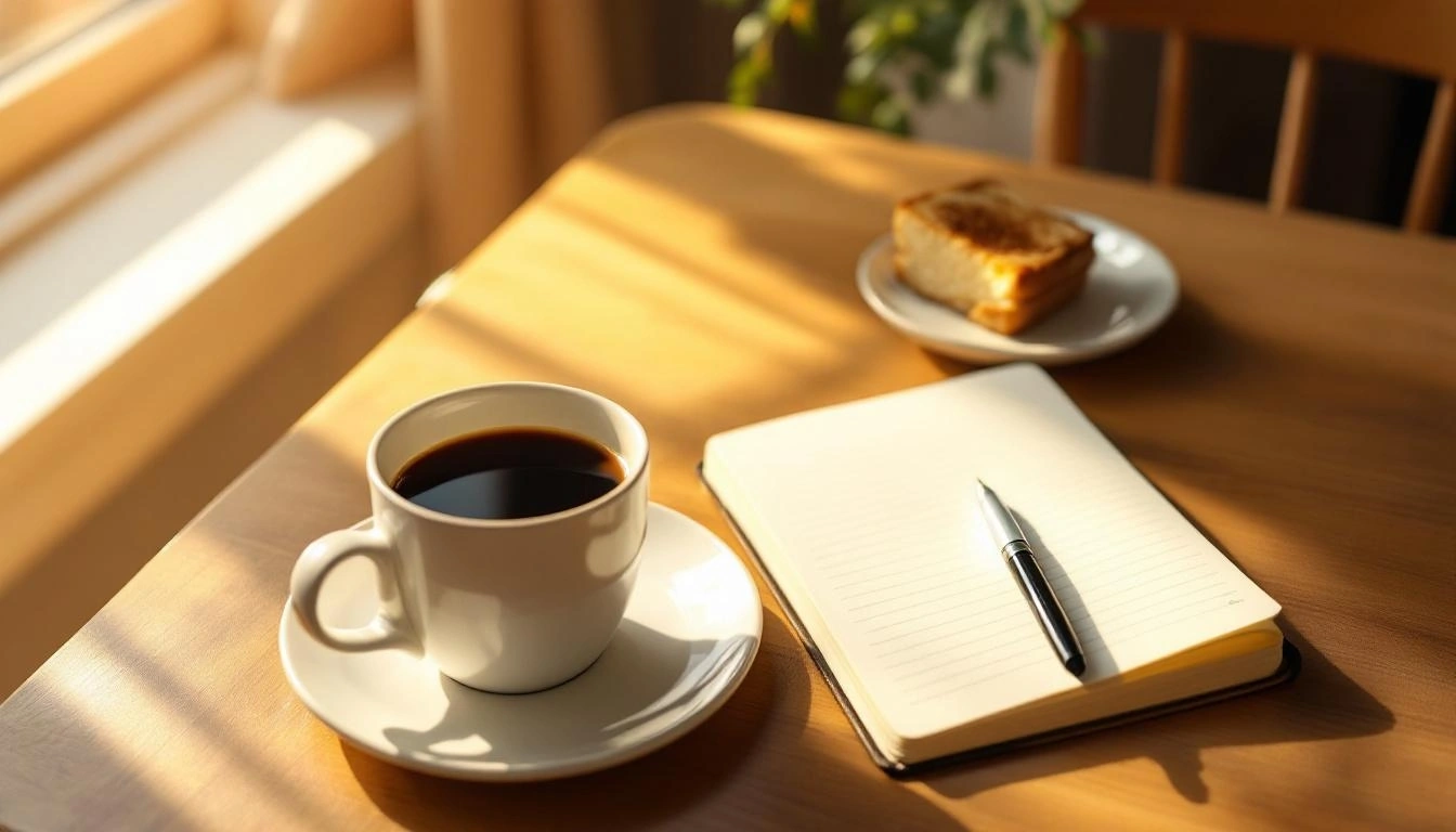 朝のルーティン（コーヒーとジャーナル）