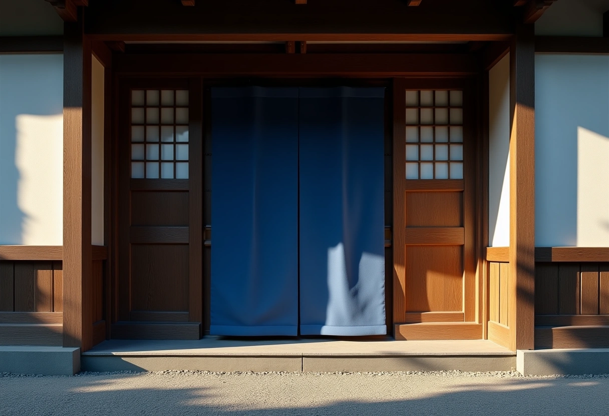暖簾のかかる和の玄関