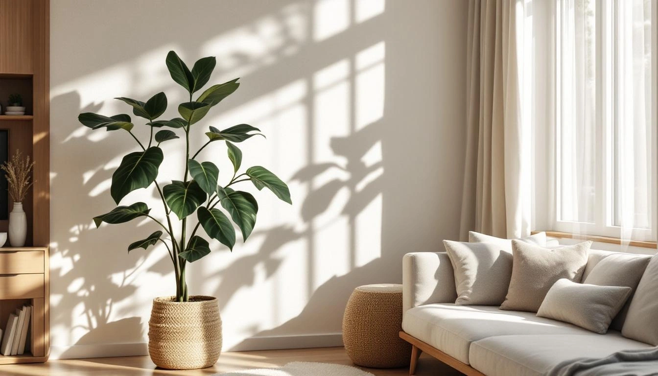 観葉植物のあるリビングコーナー