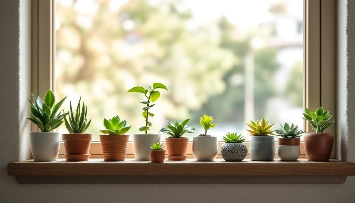 窓辺の多肉植物コレクション