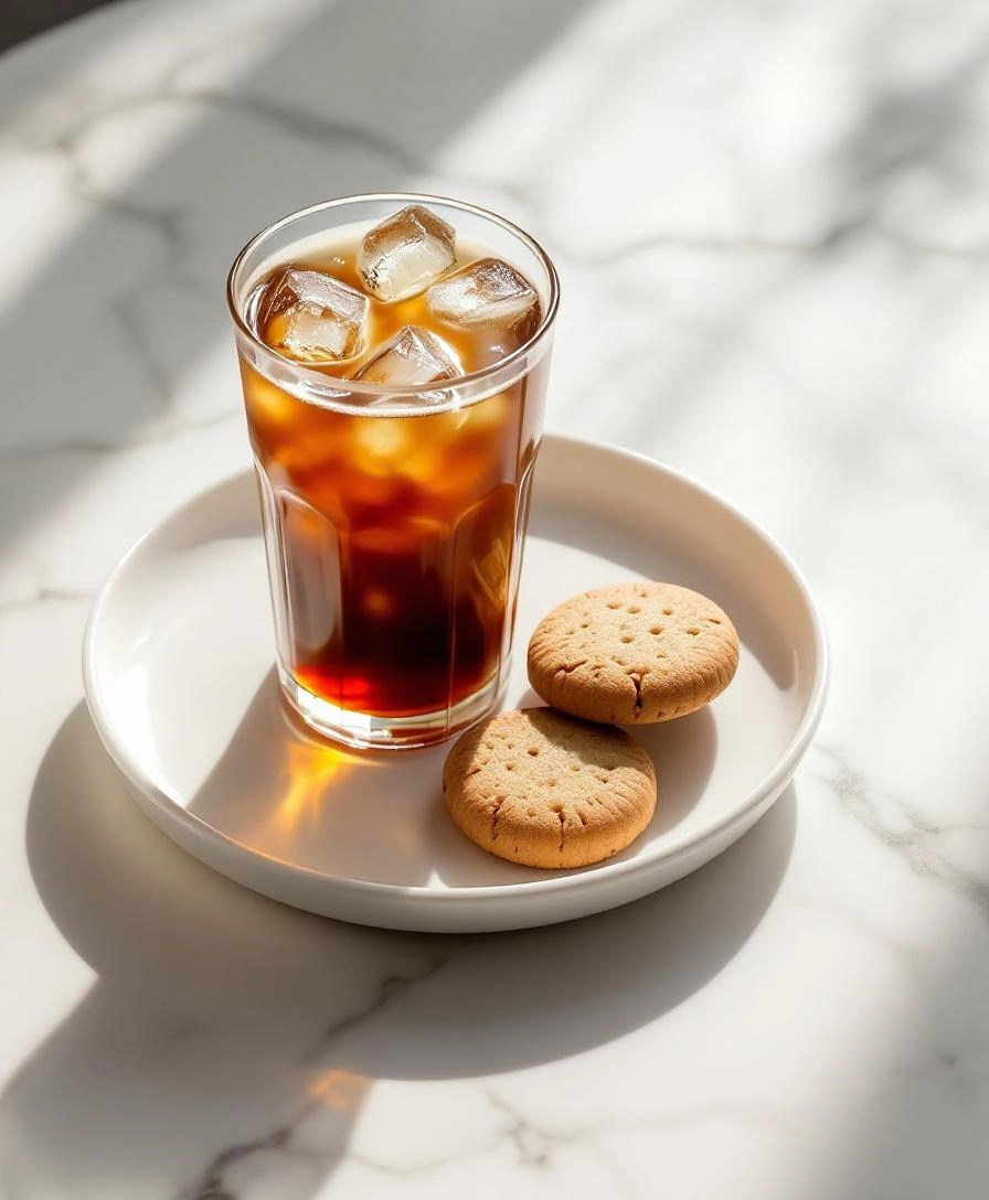 アイスコーヒーとクッキーのカフェセット