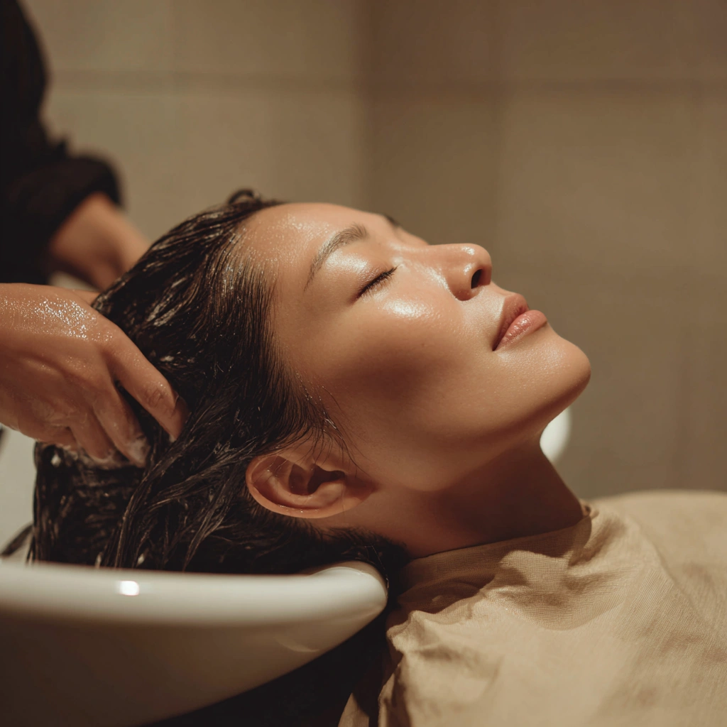 シャンプー台でのヘアケア