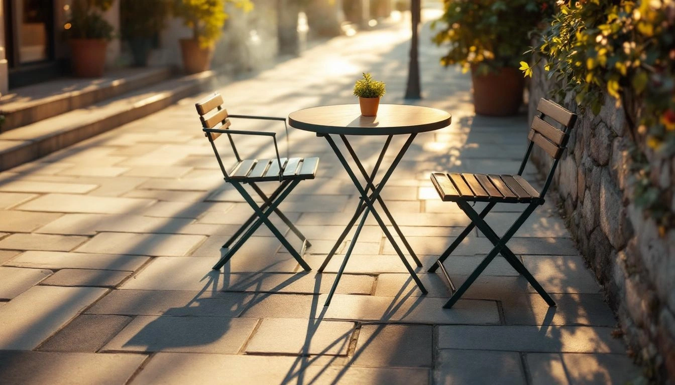 カフェテラスの椅子とテーブル