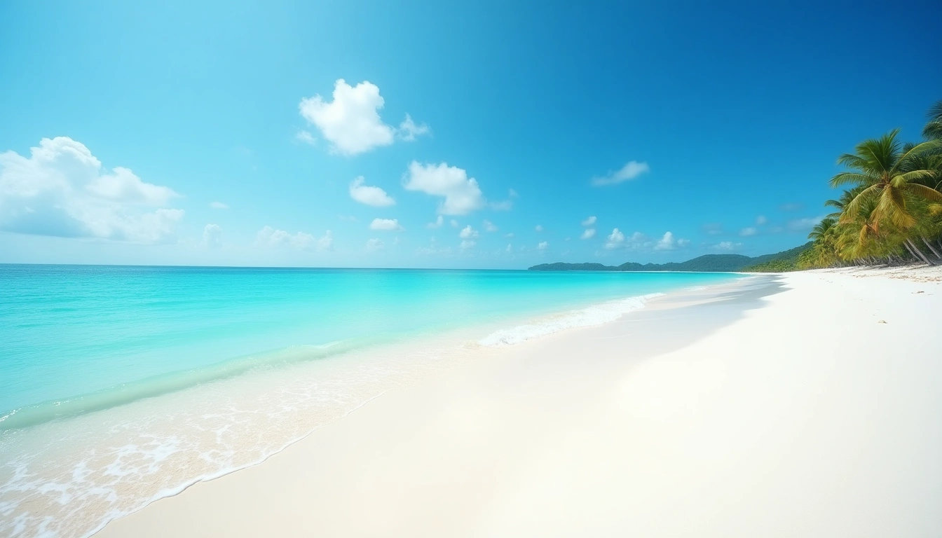 白砂浜と碧い海