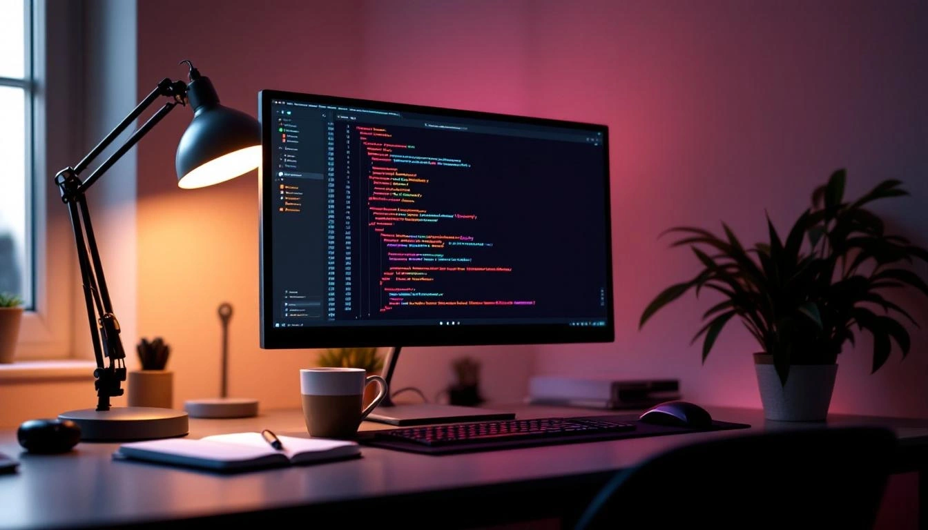 プログラミング画面とノート
