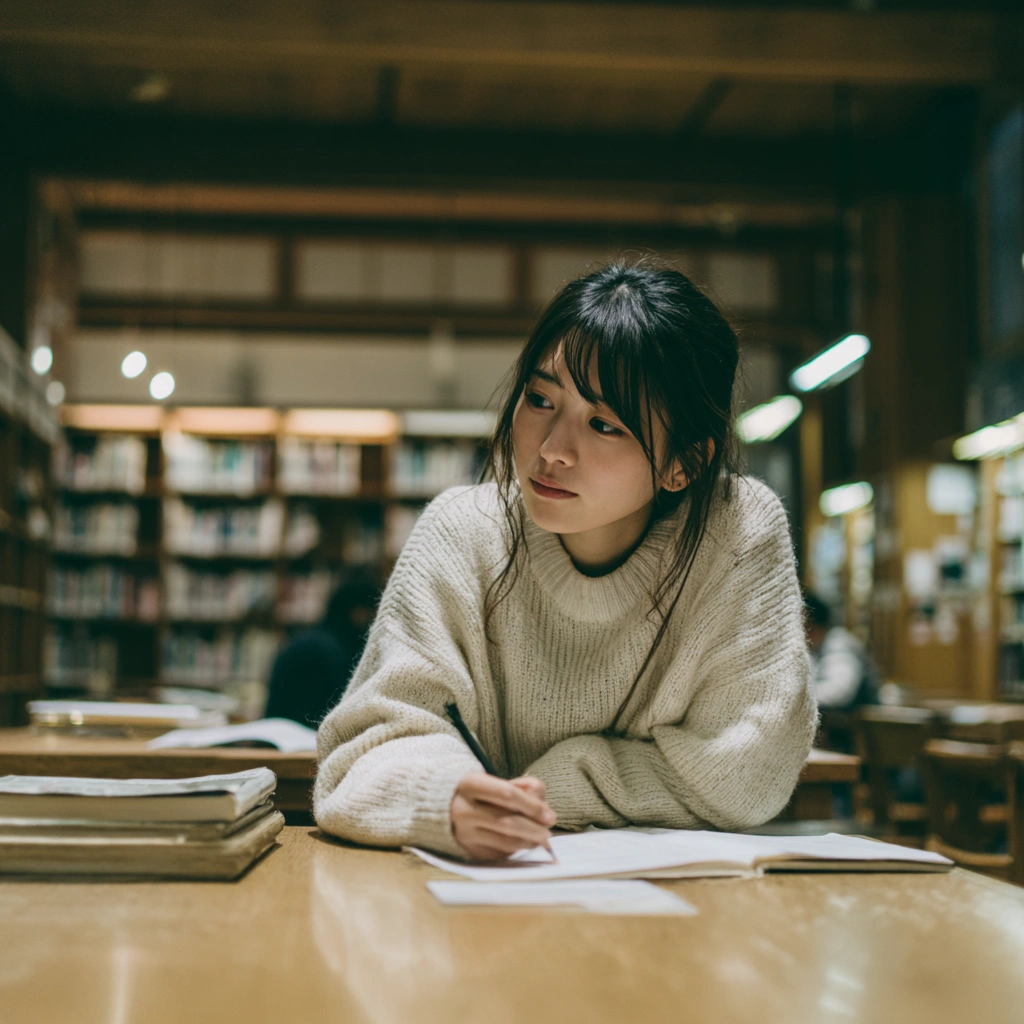 鏡越しに洋服を選ぶ女性の後ろ姿